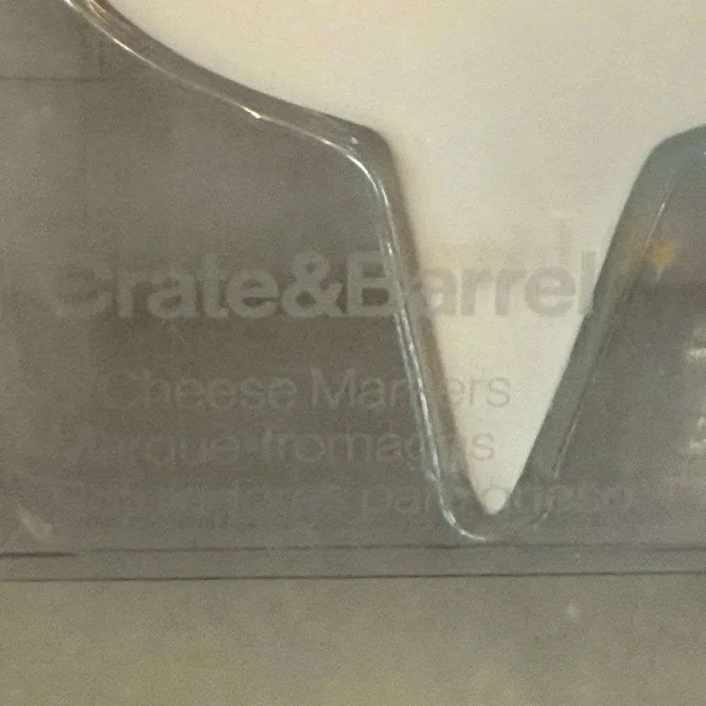 NWT Crate & Barrel Porcelain Reusable Cheese Markers White OS